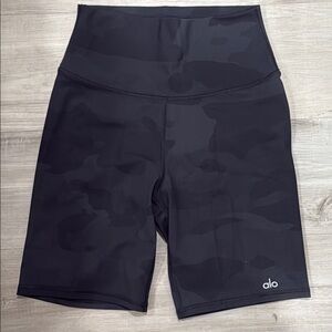 ALO Yoga Black Bike Shorts High-Rise Performance